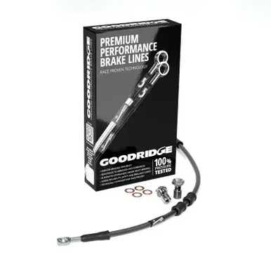 Goodridge 11-17 HD FXSB Breakout (w/ABS) +8in Front Brake Line Kit - Black - HD0226-1FC-BK8 Secure Checkout