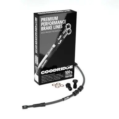 Goodridge 12-14 HD FLSTFB Fat Boy Lo (w/ABS) +2in Front Brake Line Kit - Black - HD0217-3FB-BK2 Seasonal Sale
