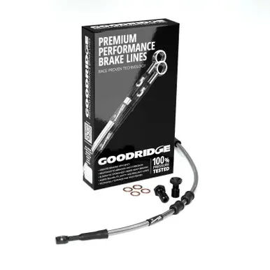 Wholesale Goodridge 14-20 HD XL1200C Pull Back (w/ABS) +4in Front Brake Line Kit - Clear - HD0156-2FB-CL4